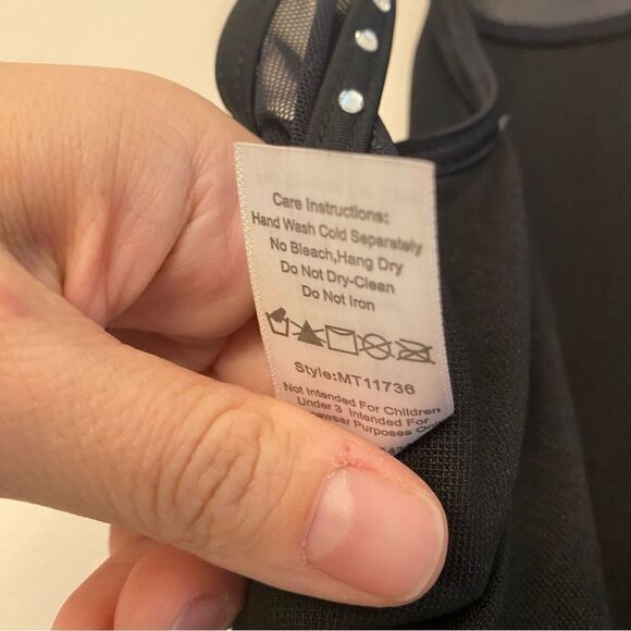 WEISSMAN Dance Costume black mesh leotard Crystal rhinestone semi custom SA - Picture 12 of 15